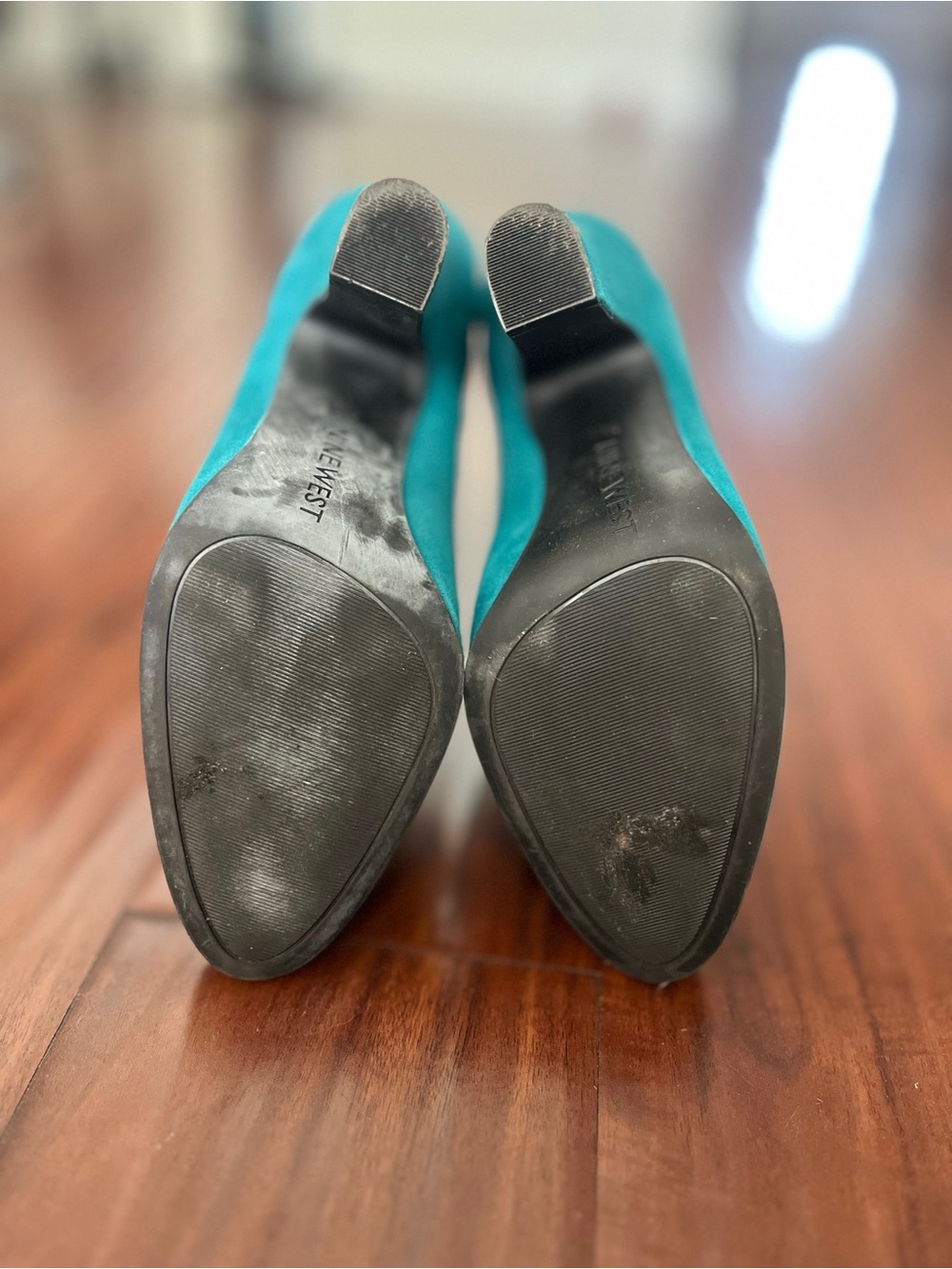 Turquoise Faux Suede Women’s Ankle Boots - Stylish Western-Inspired Heel - Picture 11 of 11